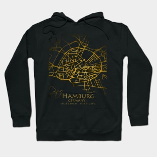 Hamburg City Map Gold Germany Hoodie